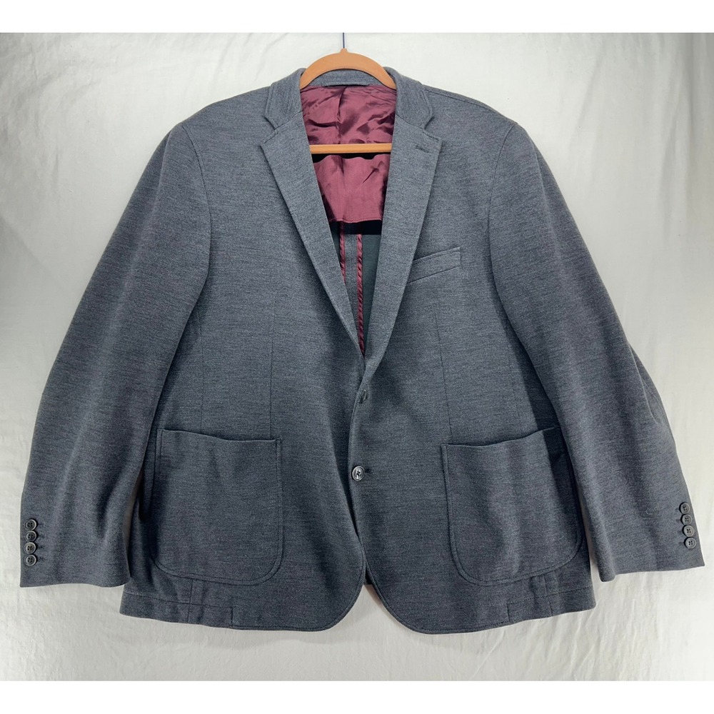 Hackett London Loro Piana‎ Grey Piquet Wool Blend Blazer Sport Coat 46R